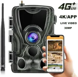 Kameras kostenloser App Cloud -Service 4G Trail Camera 4K 30 MP Live Broadcast Wildlife Hunting Mobilfunk -Wirelesskameras HC801PRO -Fotofallen