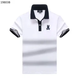 Button -Up -Shirt Männer Designer Herren Polos Hemd Psychological Bunny Camisa de Alta Calidad de Conejo T -Shirt Schädel Kanin Rabbit hochwertiger Polokragen kurzärärmische Hemden