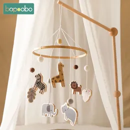 Crib Wood Bed Bell Bell Mobile Baby Baby Rattles Born Toys 0-12 شهرًا لـ Carousel Cots Kids Musical Toy Gift 240418