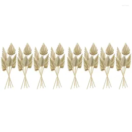 Fiori decorativi 40pcs Boho Palm Spears Foglie piccoli venti ventiloni con vaso di decorazione di foglie di stelo