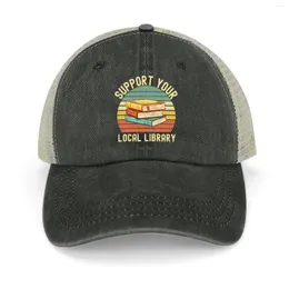 Berety wspierają lokalną bibliotekę styl vintage (prezenty z kochanków książek) Cowboy Hat Custom Cap Snapback Men Golf Wear Women's