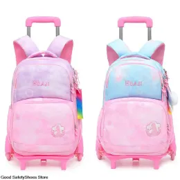 BASSE BACKPACK SCUOLA BAMBINI CON WHEELS BASSO DI SCUOLA SCUCCHI ELEMENTARI PER RAGAZZE BAMBINI BAGGI ROLLING BAGGI BAGGI