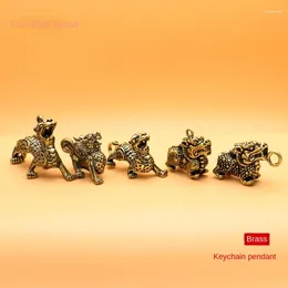Dekorative Figuren Kirin Anhänger Auto Schlüsselbeutel Weihnachten reine Kupfer DIY Accessoires Bodenständer Süß