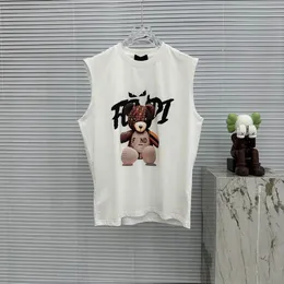 França Designer Mens Vest Europa e America Logotipo de impressão de letra de luxo Men com mangas de mangas camisetas de roupas de algodão de algodão FF Tank Size 4xl 5xl