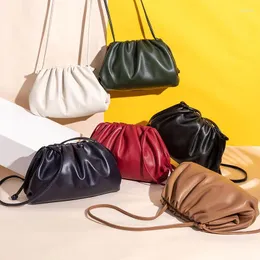 Evening Bags 2024 Women Pouch Dumpling Cross Body Bag Cloud Handbag Soft Clutch Purse Shoulder