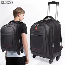 Bagage klqdzms vagn ryggsäck universal hjul axel resväska 18 tum 22 tum student vagn väska
