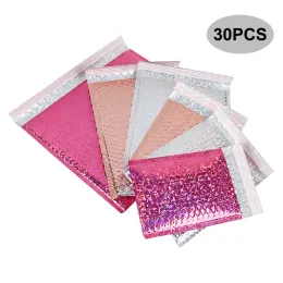 Torby 30pcs Bubble Mailers Peel and Seal Koperty Wysyłkowe do wysyłki pakowania metalowe bąbelki Wyściełane koperty