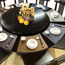 Masa Paspasları Cowhide Desen Ev Deri Yemek Mat Ev EL Restoran Fan şeklindeki Western Placemats Pedler