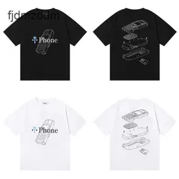Small Crowd Fashion Brand Trapstar London t Phone Big Brother Dotted Line Printed Cotton Short-sleeved T-shirt for Men and Women