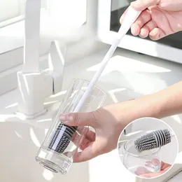 Silicone Milk Bottle Brush Cup Scrubber Glass Cleaner Kitchen Cleaning Tool Long Handle Drink Bottle Glass Cup Cleaning Brush