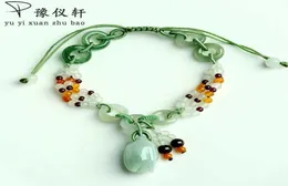 Yu Yixuan Natural Jade Roses Frauded Bracelet, искренний, изумрудный браслет, выдвижной браслет, простые ювелирные изделия Cx2006233778002