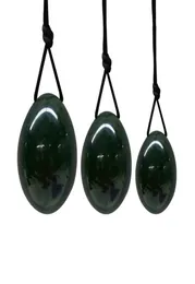 3PCSSET Natural Nephrite Jade Yoni Eggs For Women Kegel träning Jade Yoni Egg Set Vaginal Muscle Drawing Bornad Massage Ston6554893