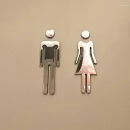 Adesivi a parete Simbolo del toilette acrilico adesivo appropriato di uomini e donne o unisex Baglie da bagno per El Office Home Restaurant