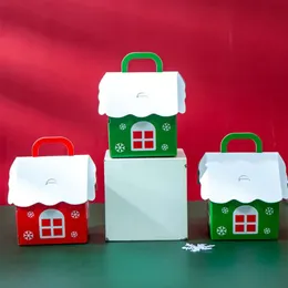 Box Packing Christmas Candies Gift Children Package Boxes Xmas Party Decoration House Shaped Portable Storage Organizers Th0196 es