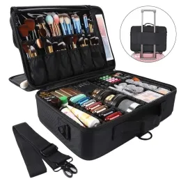 Cases 2021 New Professional Makeup Organizer Travel Beauty Cosmetic Case For Make Up Bolso Mujer Storage Bag Nail Tool Box Suitcases
