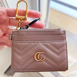 Marmont Luxurys plånboksdesigner Purses Real Leather Card Holder Keychain Coin Purse Mens Plånböcker Zippy Key Pouch Cardholder 10A Passport Holder Womens Change Bag