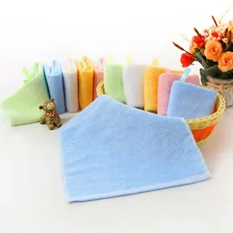 Wipe Children Solid Color Square Faces Towel Bamboo Fiber Wiping Hands Towels With Hook Absorbent Face Wash Rag Th0170 s