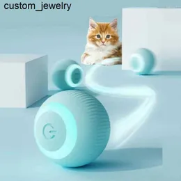 Giocattoli gatti a sfera elettrica rotolando automatico intelligente per gatti che allenano il gattino automobilistico interattivo da gioco interno