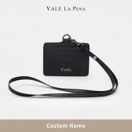 Titulares Nome de ouro personalizado Super qualidade Card de couro genuíno Distintivo de cordão de trabalho Nome do cartão de visita Card de couro vertical