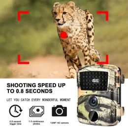 カメラPR600ハンティングカメラミニトレイルカメラ12MP 1080p HDゲームカメラ防水野生生物スカウトハンティングカム60広角