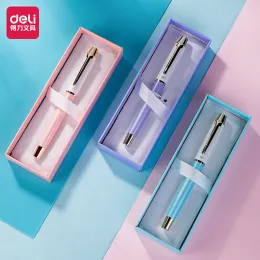 Pens Deli F Nib Fountain Pen Gift Box Packaging Business Signature Pen Financial Office Learning Writing Pen Rotating Pen Cap