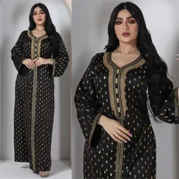 Abbigliamento etnico Medio Oriente Fix Serie Rinestone Black Black Bronzing Muslim Eid al-Adha Arab Ladies