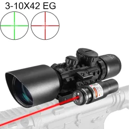 Scopes 310x42 Laser Riflescope Red Dot Rifle Scope Hunting Collimator Sight Dual Illuminated Crosshair Reticle for Carbine Shotguns