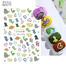 3D Kawaii Dinozor Tırnak Sanat Sticker Cartoon Self -Yapışkan Çıkartma Sevimli Tasarım Sliders Manikür Dekorasyon Aksesuarları Chstzsj034 240418