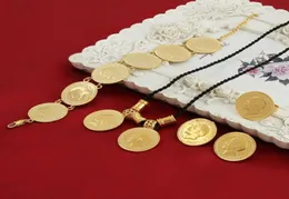 Sky Talent Bao Gold Coin Jewelry مجموعات إثيوبية صورة عملة مجموعة القلادة قلادة أقراط الحلقة الحجم الأسود سلسلة الحبل 1282807