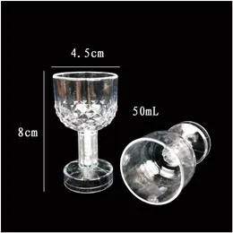 Wine Glasses Led Flash Color Change Water Activated Light Up Champagne Beer Whiskey 50Ml Drinkings Glass Sleek Design Drinking Cockt Dhjse