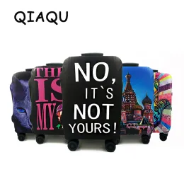 Accessories QIAQU Luggage Protective Cover For 18 to 30 inch Fashion Colorful Trolley suitcase Elastic Dust Bags Case Travel Accessories