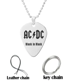 Rock band charm pendant necklace beaded chain long chain Laser Printing gift Guitar Picks 1.8mm stainless steel jewelry3621708