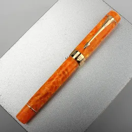 Pens em mármore laranja marmore de luxo de luxo jinhao 100 resina material material escolar escritório estudante estacionário m nib fogain caneta nova