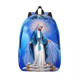 Backpacks katholische Jungfrau Maria Reise Leinwand Rucksack Frauen Männer Schule Laptop Buchbag Our Lady of Fatima College Student Daypack -Taschen