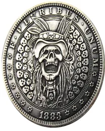 HB13 Hobo Morgan Dollar Skull Sombie Skeleton Copy Coins Монуты латун