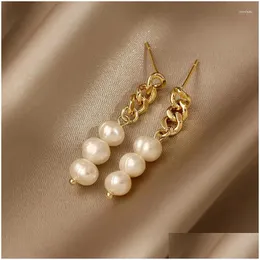 Stud Earrings Sell Natural Baroque Freshwater Pearl Cross Chain Design 14K Gold Filled Female Tassels Not Allergic Gifts Drop Delivery Dhiby