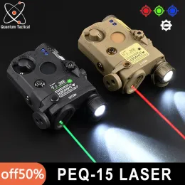 Zakresy taktyczne AN/PEQ15 Laser Red Green Blue Dot Sight Strobe Biała latarka LED Polowanie AR15 Airsoft La5b Peq dbal No IR