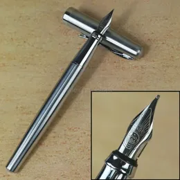Pens Duke 209 Paslanmaz Çelik Çeşme Kalemi Gelişmiş Saf Gümüş Renk 22KGP M NIB 0.7mm Yazma Hediye Çeşmesi Kalem Ofis / Ev