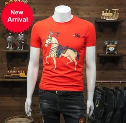 2021 Summer Animal Strass t Male Shirts Artigo de rua fino Camiseta Calavera P19O4861910