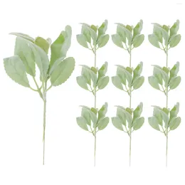 Decorative Flowers 10 Pcs Imitation Plants Flower Bouquet Faux Fake Single Garden Leaves Stems Simulation Model Polyester Cloth