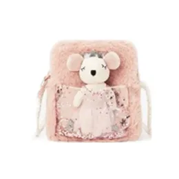 Bolsas de atacado 2021 Soft Bear transparente Bolsa infantil infantil Baby Faux Pur Effect Animal Acessory Bag Messenger Bag