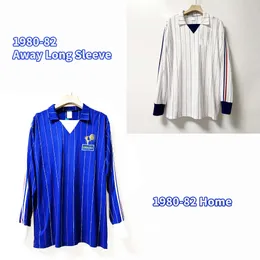 1980 1982フランレトロサッカーJES 80 82 Zidan Henry Maillot De Foot Football Shirt Rezeguet Desailly Frenc Club Classic Vintage Away Long Sleeves