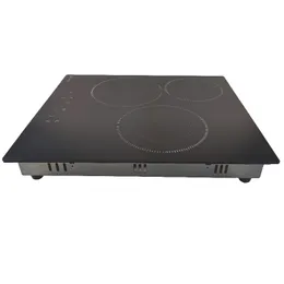 Electric Cooktop 3 Burners Electric Radiant Stove,Drop-in Smoothtop Ceramic Glass,220V Fits for All Cookware T3-01
