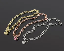 Neue Mode Hot Sale Titanium Stahl Halskette 18K Gold Rose Silber Kette Anhänger Halskette geeignet für Paar Geschenke1782196