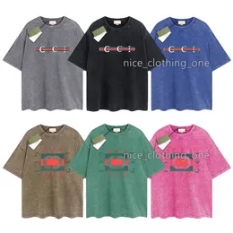 Designer masculino Gu-shirt Camas de camiseta vintage Camisetas lavadas Marca de luxo T Tampes femininas de manga curta Camista do verão Tees de rua de rua