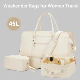 أكياس حقائب حقائب السفر مع حقيبة ملابس وحقيبة للوحدة الزينة سعة كبيرة المسافر اليومية كيس الكتف