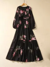 早割クーポン！ DHgate.com:ZJYT Womens Casual Floral Chiffon Maxi Dress サロペット・オーバーオール・オールインワン