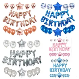 Decoration Birthday Inch 16 Happy Party Latex Cute Alphabet Letters Balloon Star Aluminum Foil Birthdays Sequin Balloons Th0396 s s