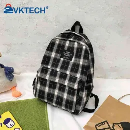 Рюкзаки моды Rucksack Женщины большие рюкзаки Vintage Plaid рюкзаки для студентов Регулируемые ремешки портативные для туристических видов спорта