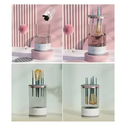 Elektrisk sminkborste rengöringsmaskin med USB-laddning: 3-i-1 snabb torr automatisk kosmetisk borstrengöringsverktyg